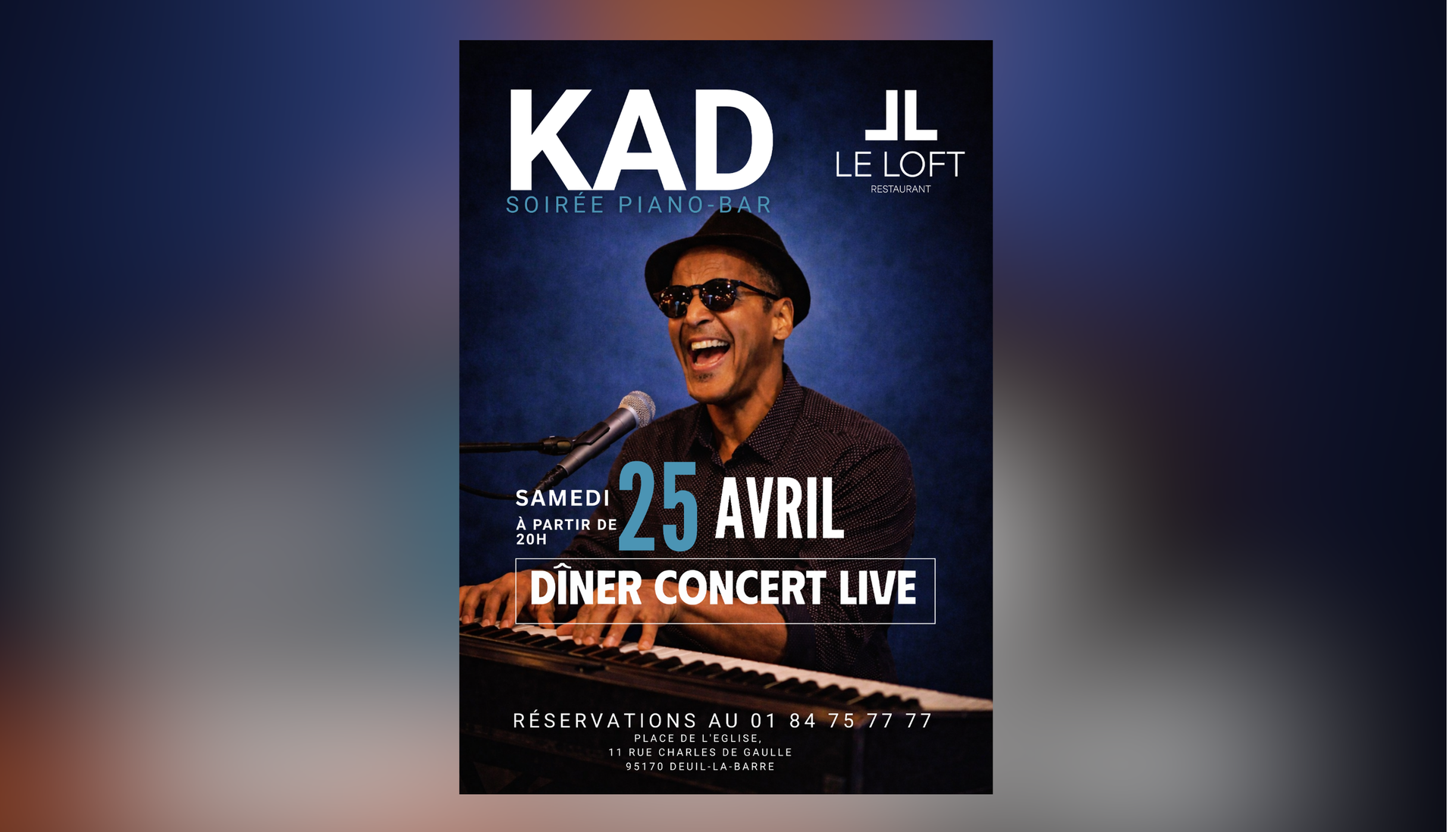 Soirée live Kad piano bar le loft deuil la barre