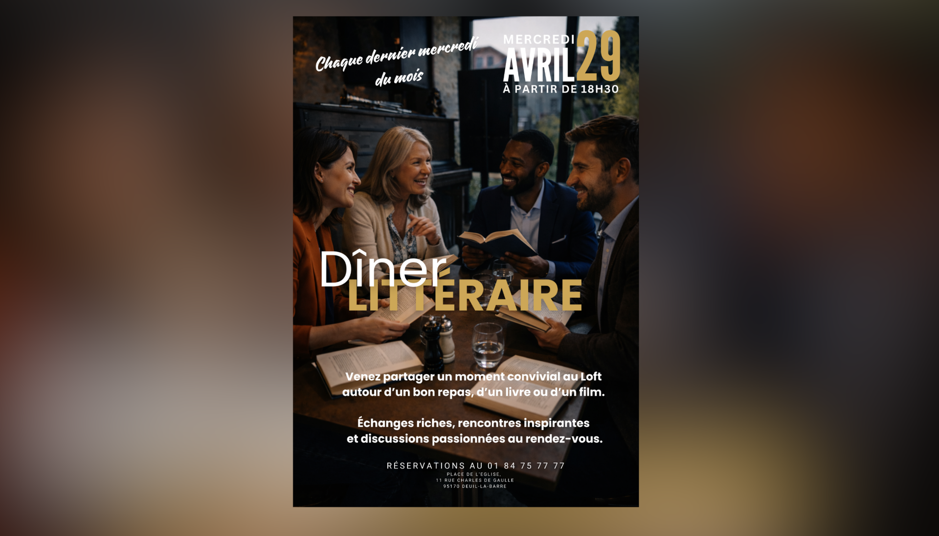 Diner littéraire Le loft deuil la barre