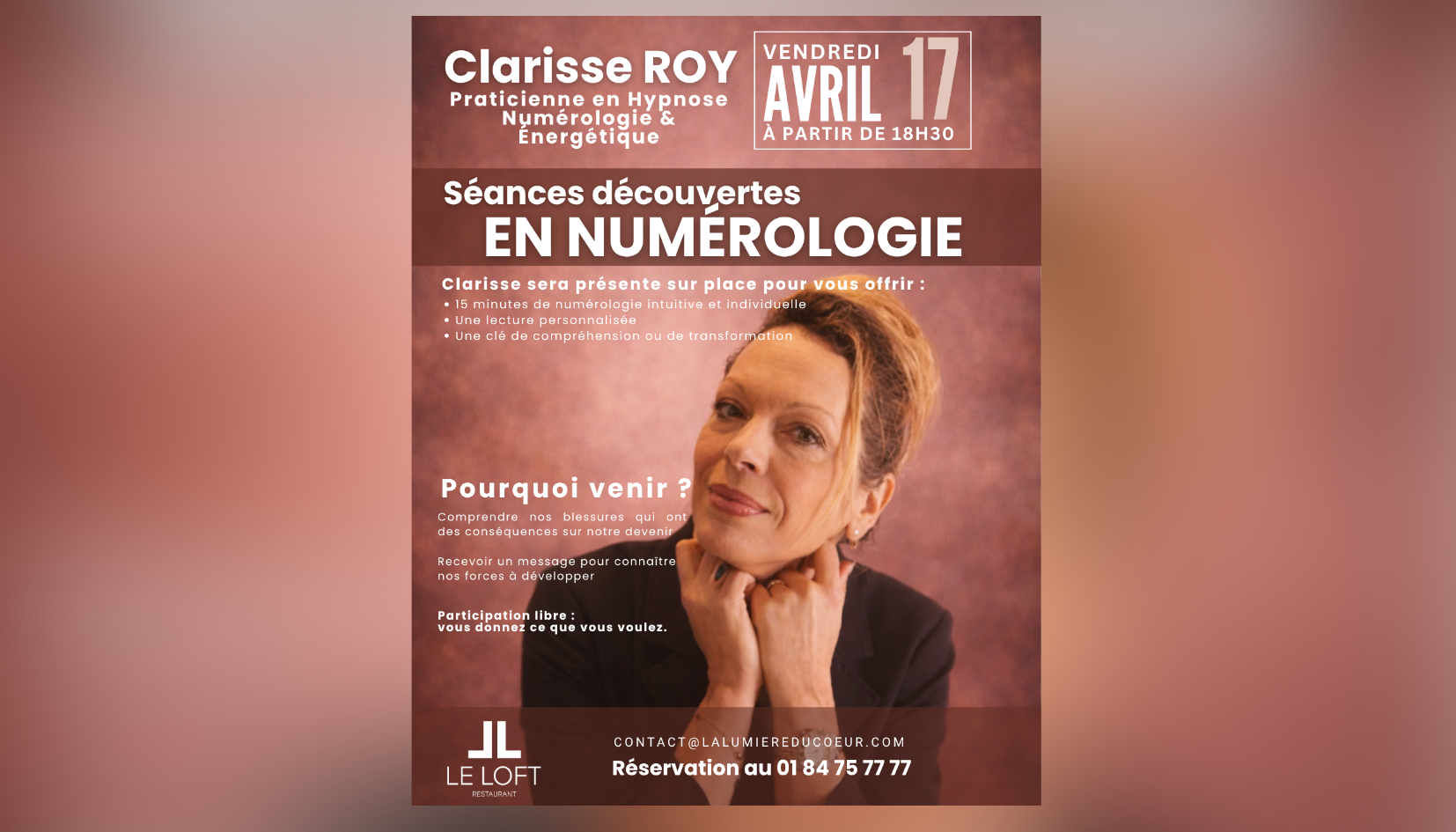 Restaurant Le loft Deuil la barre Clarisse Roy numérologue