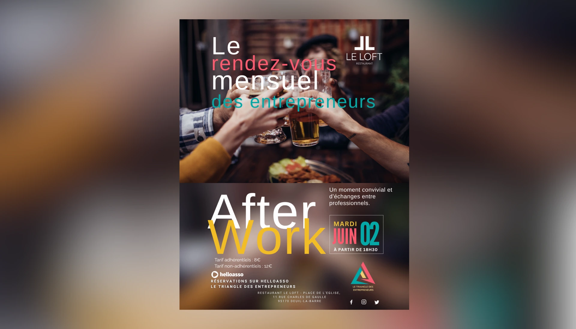 afterwork-apero pro au restaurant le loft à deuil la barre