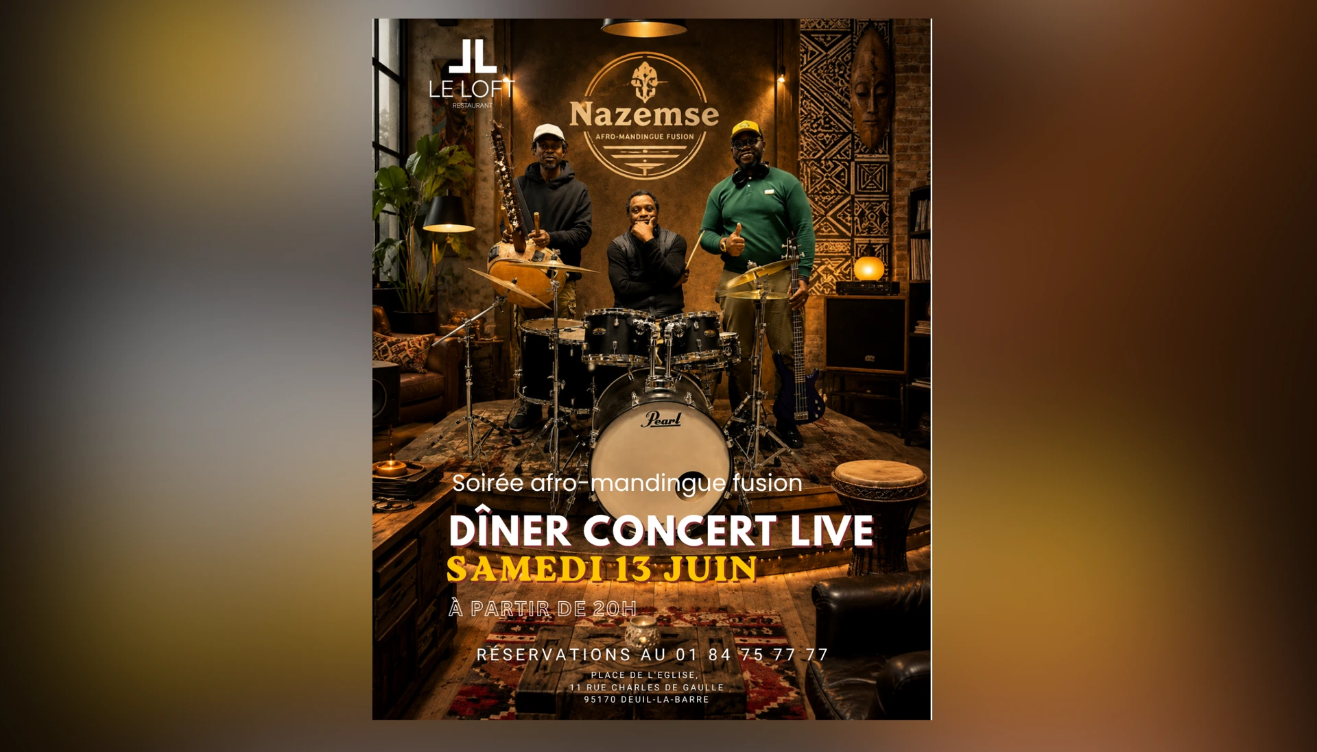 soirée afro au restaurant le loft à deuil la barre