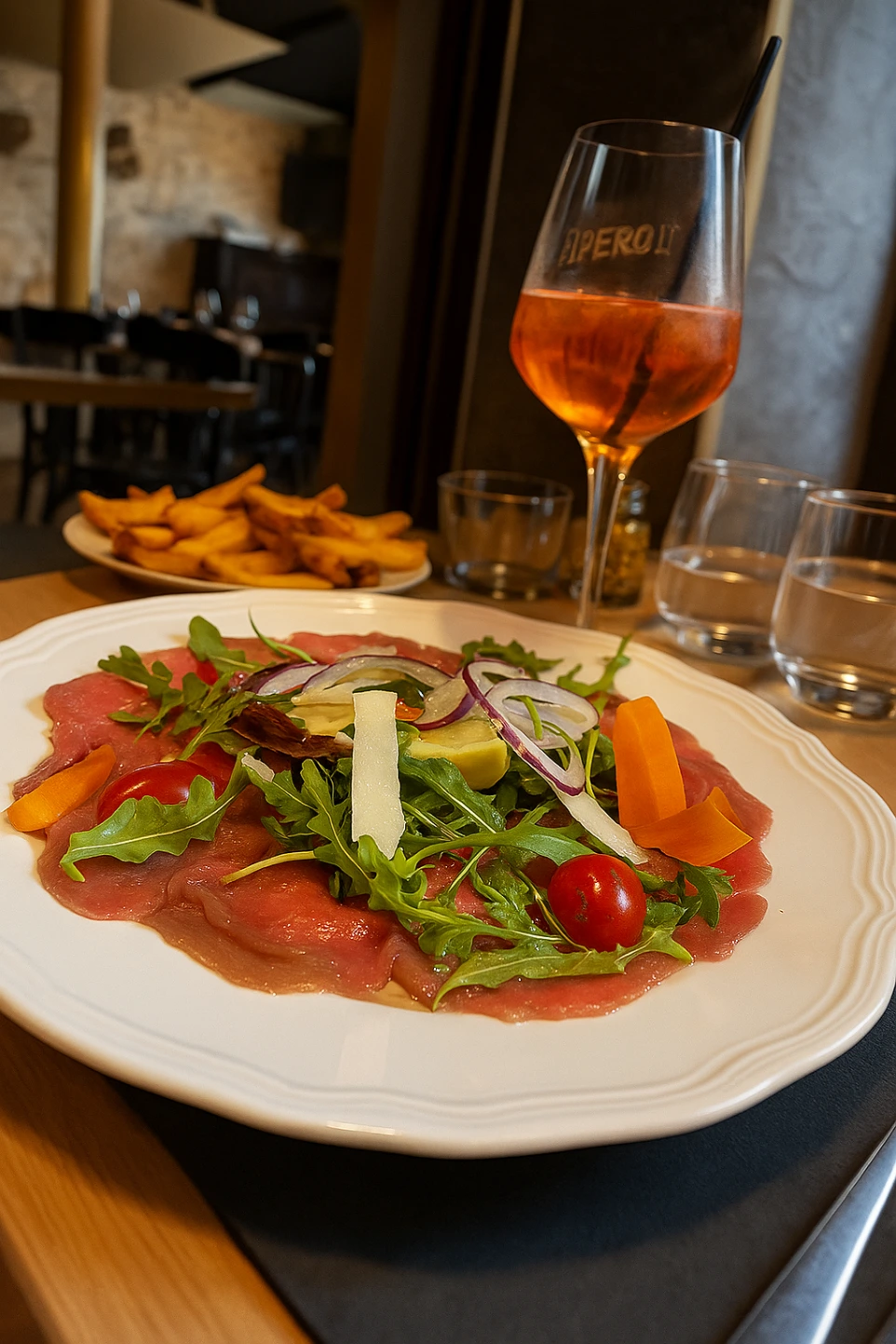 plat bistronomique franco italien dressage raffiné restaurant le loft
